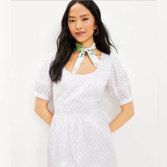 LOFT Dresses & Skirts - White Puff Sleeve Dress